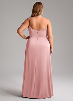 Azazie Azuree Brudtärnklänningar Klä av A-Linje i Stretch Satin Plisserad Puderrosa image10