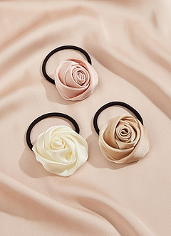 front 3D Rose Scrunchie Set