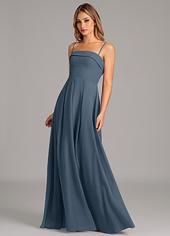 Azazie Lucienne Jurken voor bruidsmeisjes Converteerbaar Jurk van Chiffon met A-lijn Strapless Neptunus image6