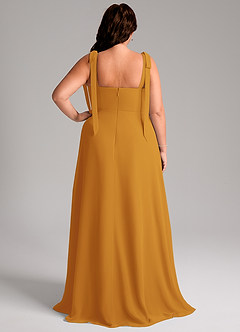Azazie Debra Bridesmaid Dresses Butterscotch A-Line with Pockets Chiffon Convertible Dress image9