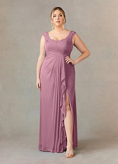 Azazie Edelin Mother of the Bride Dresses Vintage Mauve A-Line Sweetheart Neckline Pleated Mesh Dress image8