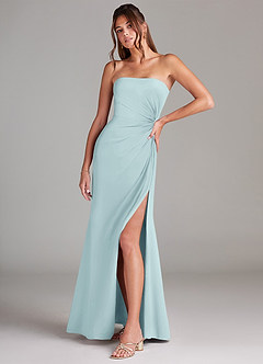 Azazie Aliani Bridesmaid Dresses Mist Sheath Strapless Chiffon Convertible Dress image4