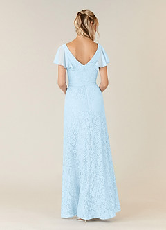 Azazie Knox Kleider für die Brautmutter A-Linie V-Hals Chiffon Kleid Himmelblau image2