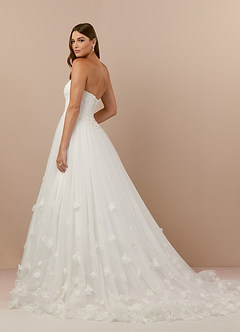 Azazie Iris Wedding Dresses Diamond White Ball-Gown Sequins Tulle Dress image4
