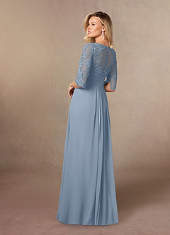 Azazie Zinnia Abiti per la Madre della Sposa Abito A-Line in Chiffon Lustrini Blu Polveroso image6