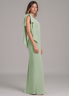Azazie Capri Bridesmaid Dresses Dusty Sage A-Line One Shoulder Chiffon Dress image3