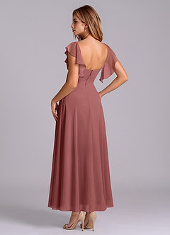 Azazie Leilani Jurken voor bruidsmeisjes Jurk van Chiffon met A-Lijn Ruches Amethist image5