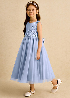 Azazie Malva Robe Demoiselle D'honneur Fillette Robe Princesse en Tulle Arc Eis image5