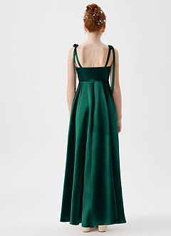 Azazie Rosey Junior Emerald A-Line Sweetheart Neckline Metallic Satin Dress image7