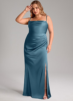 Azazie Leonis Bridesmaid Dresses Bermuda Mermaid Pleated Stretch Satin Convertible Dress image12