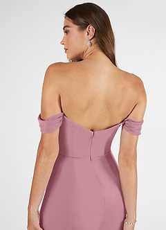Azazie Kit Final Sale Vintage Mauve Mermaid Off the Shoulder Mesh Dress image7