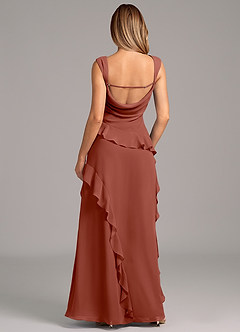 Azazie Sloane Bridesmaid Dresses Auburn A-Line Sweetheart Neckline Chiffon Dress image2
