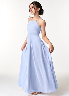 Azazie Ginger Junior A-Linie Plissee Chiffon Kleid Eis image6