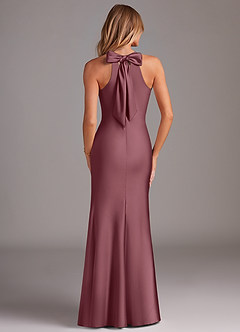 Azazie Doretta Bridesmaid Dresses Desert Rose Mermaid Pleated Stretch Satin Dress image3