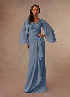Azazie Perry Mother of the Bride Dresses Twilight Mermaid V-Neck Lace Chiffon Dress image1