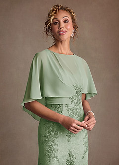 Azazie Amrita Mother of the Bride Dresses Dusty Sage Mermaid Lace Chiffon Dress image5
