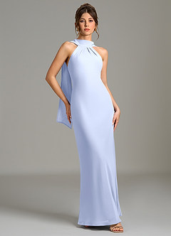 Azazie Cassiana Bridesmaid Dresses Ice Mermaid Pleated Chiffon Dress image3