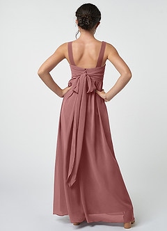 Azazie Kora Junior Desert Rose A-Line Pleated Chiffon Dress image2