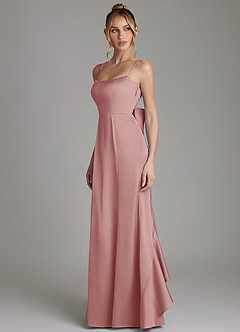 Azazie Zherra Bridesmaid Dresses Dusty Rose Mermaid Bow Stretch Satin Dress image2