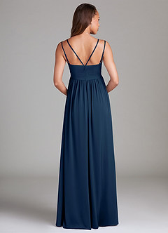 Azazie Emree Maternity Bridesmaid Dresses A-Line Stretch Satin Floor-Length Dress with Pockets image2