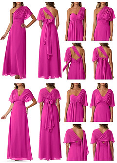 Azazie Fifi Bridesmaid Dresses Fuchsia A-Line Strapless Chiffon Convertible Dress image10