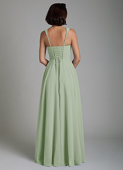 Azazie Azaria Abiti da Damigella Abito A-Line in Chiffon Corsetto Verde Salvia image6