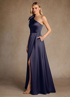 Azazie Easton Mother of the Bride Dresses Stormy A-Line One Shoulder Stretch Satin Dress image2