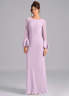 Azazie Leone Robes de demoiselle d'honneur Robe Sirène en Mousseline de soie Corset Frostiges Flieder image5