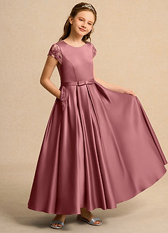 Azazie Bunny Junior Formal Blumenmädchenkleider Ballkleid Spitze Kleid Amethyst image1