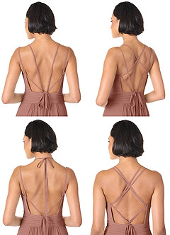 Azazie Farren Final Sale Cedar Rose A-Line Pleated Chiffon Convertible Dress image9