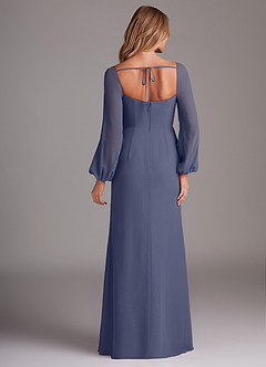 Azazie Charissa Bridesmaid Dresses Stormy Sheath Long Sleeve Chiffon Dress image6