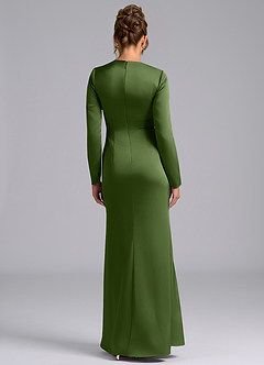 Azazie Valerie Bridesmaid Dresses Juniper Mermaid Long Sleeve Stretch Satin Dress image2