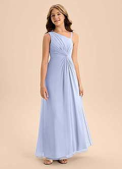 Azazie Brooke Junior Ice A-Line Side Slit Chiffon Dress image5