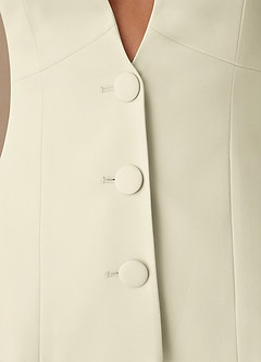 front Elara Ivory Refined Weave Tailored Blazer