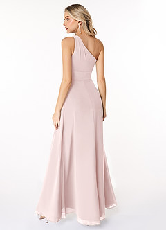 Azazie Dallas Bridesmaid Dresses Blushing Pink A-Line One Shoulder Chiffon Dress image2