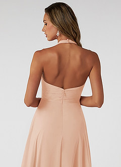 Azazie Tessie Bridesmaid Dresses English Rose A-Line V-Neck Pleated Chiffon Dress image4