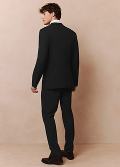 front Savile Black Wool Blend Suit