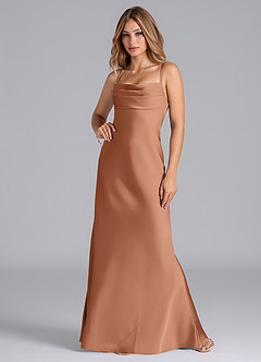 Azazie Seema Bridesmaid Dresses Bronzer Mermaid Corset Stretch Satin Dress image4