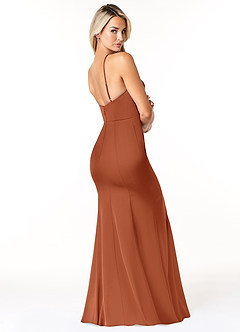 Azazie Stacey Final Sale Agave Mermaid Stretch Satin Dress image5