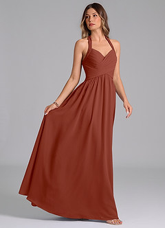 Azazie Darlyn Bridesmaid Dresses Auburn A-Line Sweetheart Neckline Chiffon Dress image6
