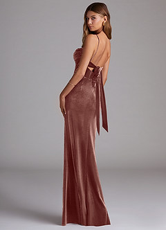 Azazie Mai Bridesmaid Dresses Rustic Rose Sheath Sweetheart Neckline Velvet Dress image2