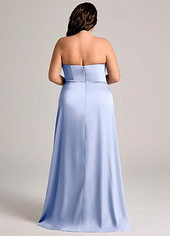 Azazie Wren Bridesmaid Dresses Ice A-Line Strapless Stretch Satin Convertible Dress image9