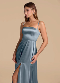 Azazie Wren Bridesmaid Dresses Twilight A-Line Strapless Metallic Satin Dress image6