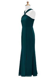 Azazie Rue Junior Pine Mermaid Side Slit Chiffon Dress image8