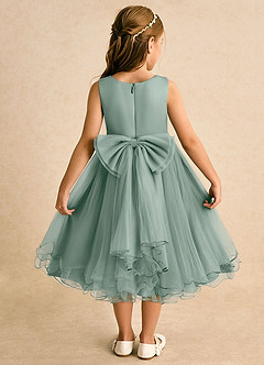 Azazie Lass Flower Girl Klänningar Klä A-Line i Tyll Rosett image1