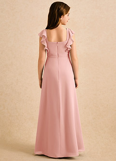 Azazie Soso Girls Formal Blomsterpigekjoler A-Line Plisseret Chiffon Gulv-længde Kjole image2