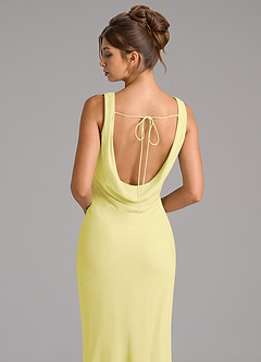 Azazie Rylina Bridesmaid Dresses Lemon Sorbet Mermaid Pleated Chiffon Dress image2