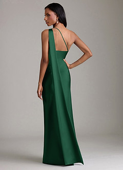 Azazie Galinda Suknie dla druhen Syrena Jedno ramię Satyna elastyczna Do ziemi Sukienka image6