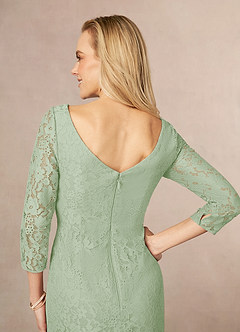 Azazie Madrid Final Sale Rust Sheath Lace Dress image5
