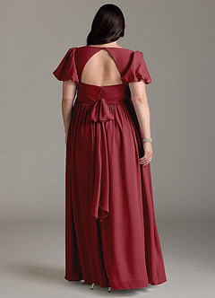 Azazie Madisynn Maternity Bridesmaid Dresses Bow Chiffon Floor-Length Dress image6
